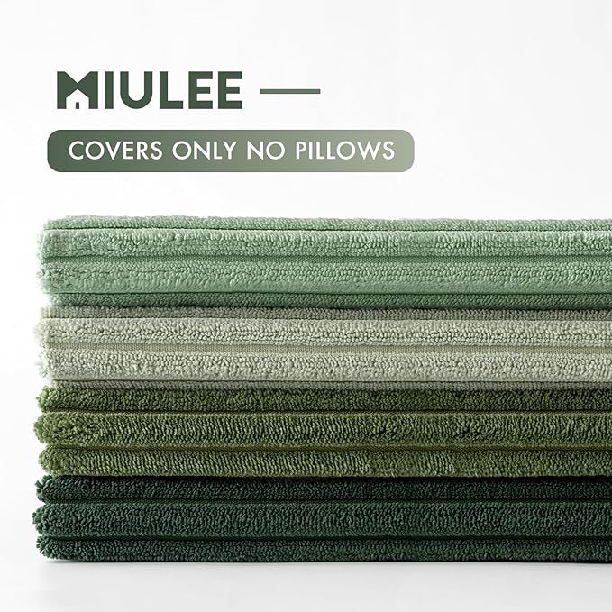MIULEE Boho Farmhouse Sage Green Throw Pillow Covers 24x24 Inch Set of 4