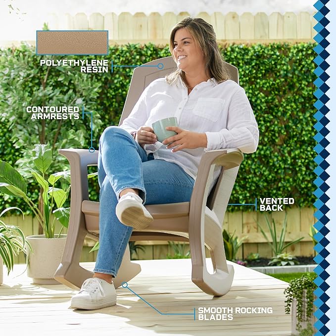 Semco Rockaway Heavy Duty Polyethylene All Weather Outdoor Patio or Deck