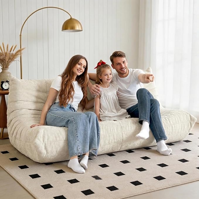 Bean Bag Chair, 3 Seater Fireside Chair, Giant Bean Bag Chairs