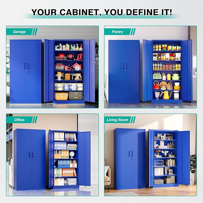 SISESOL Blue Metal Storage Cabinet