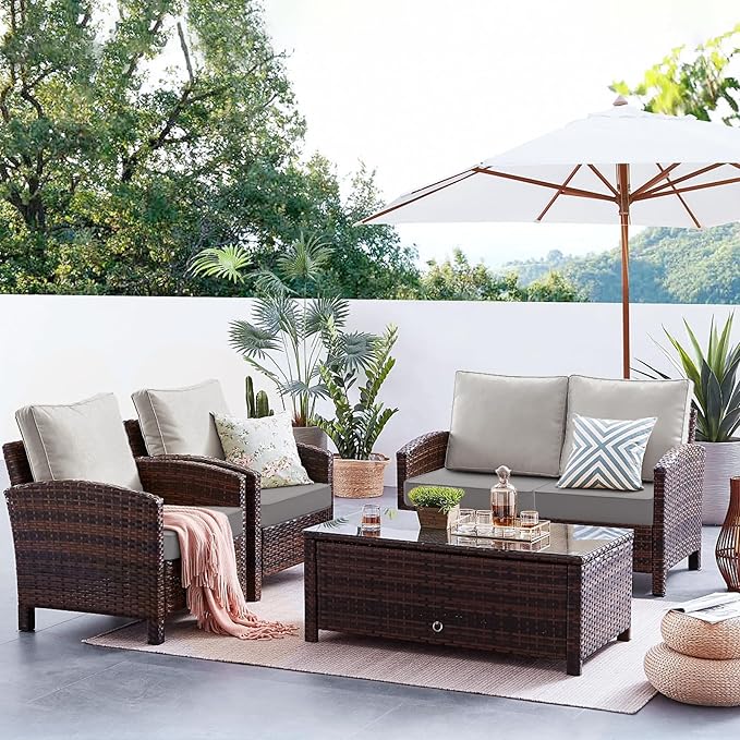 Favoyard Patio Chair Cushions 22 x 22 x 3 Inch Waterproof Outdoor Seat Cushions