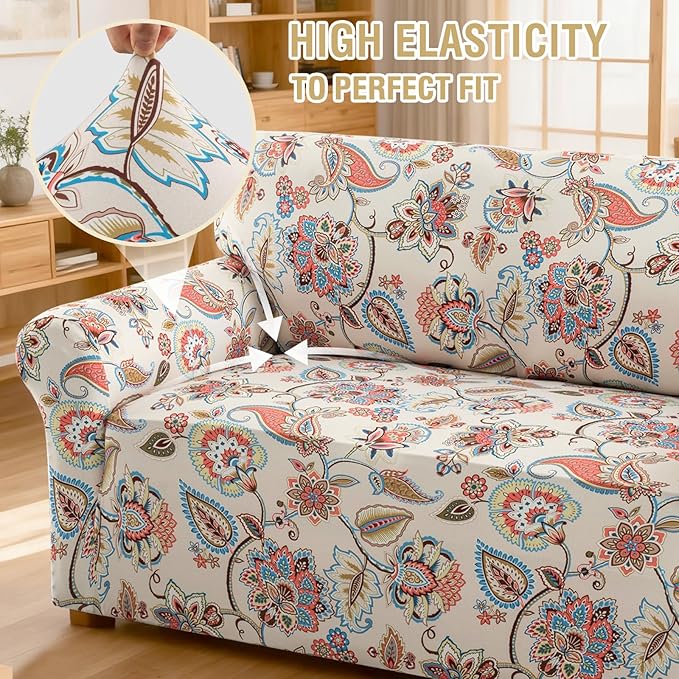 H.VERSAILTEX Floral Pattern Couch Cover Printed Sofa Covers Washable High