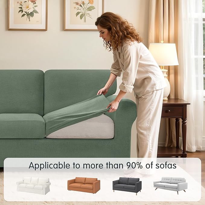 SUBRTEX 5 Pieces Stretch Sofa Slipcover Sets Couch Cover Sets Backrest Cushion