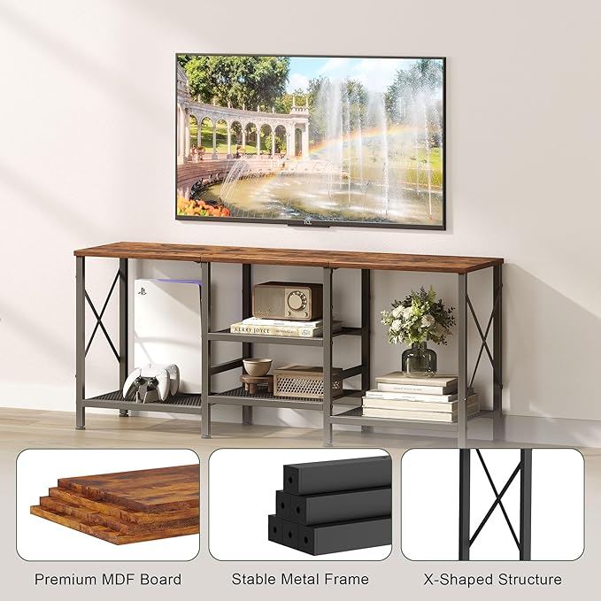 JARHETUN TV Stand for 55 Inch TV, Entertainment Center
