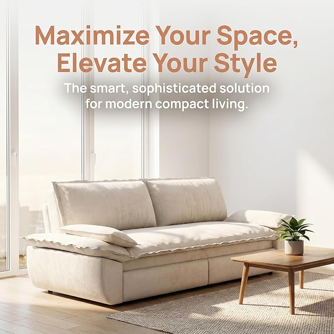 73.2" Sofa Bed Queen, 3-in-1 Pull Out Sofa Bed