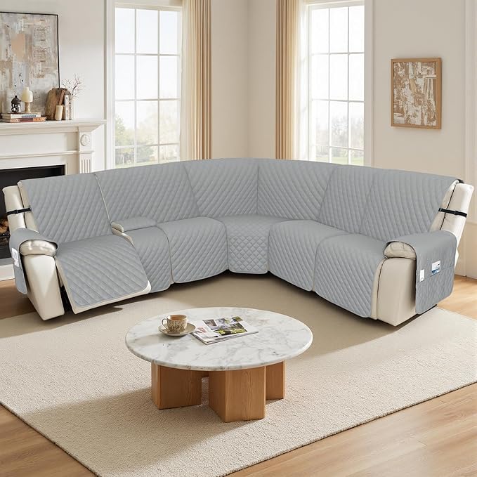 Arfntevss Recliner Sectional Couch Covers 1OO% Waterproof L Shape Sofa Cover