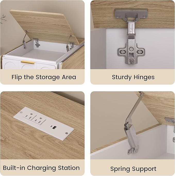 ModernMate 3-in-1 Folding Desk & File Cabinet, Fluted Multi-Storage Workspace