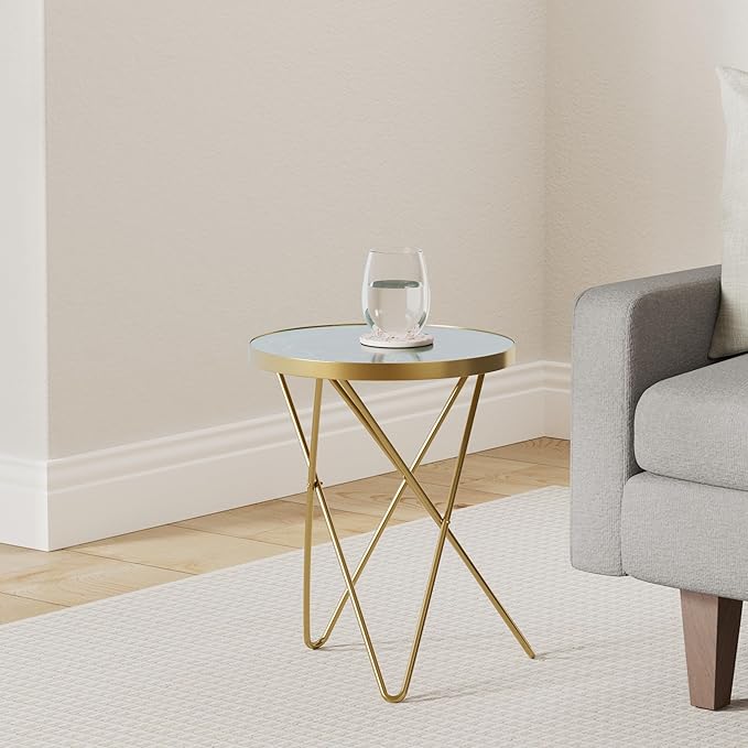 HLR Modern Round Side Table Set of 2, End Table