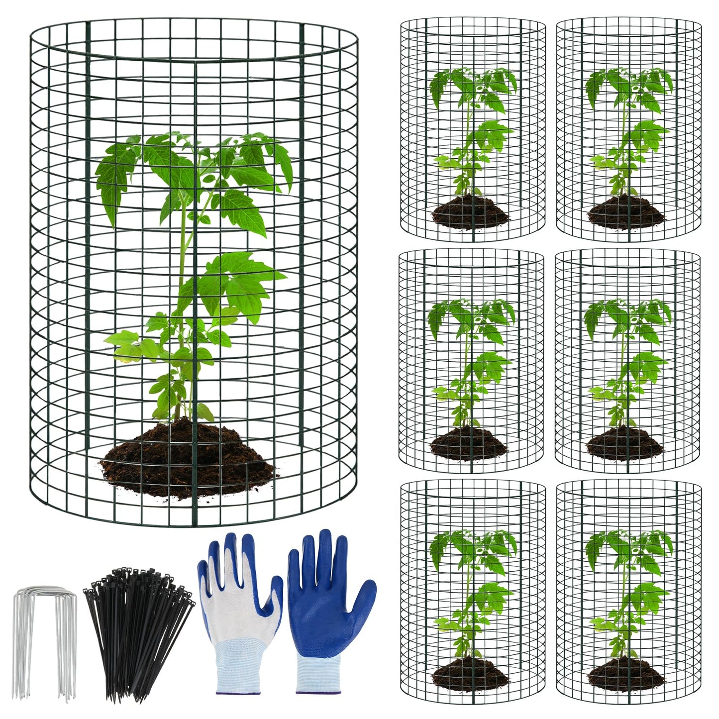 WAKCCIL 18 pcs 24"x 12" Large Plant Protectors from Animals,6 Pack Wire Cloche Cages to Keep Animal Out, Plants Cage Chicken Wire Cloche Protect Garden,Shrubs and Vegetables Protector