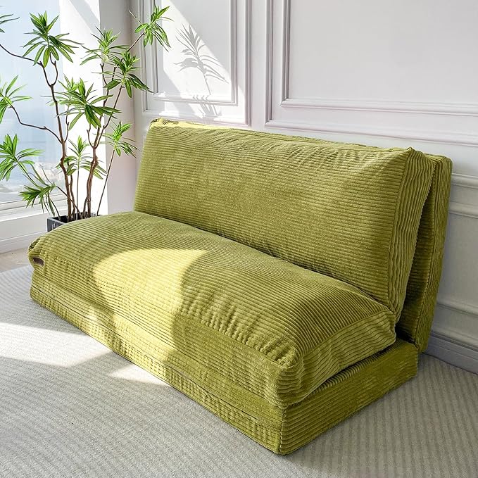 MAXYOYO Folding Sofa Bed, Extra Thick and Long Floor Sofa Convertible Sleeper