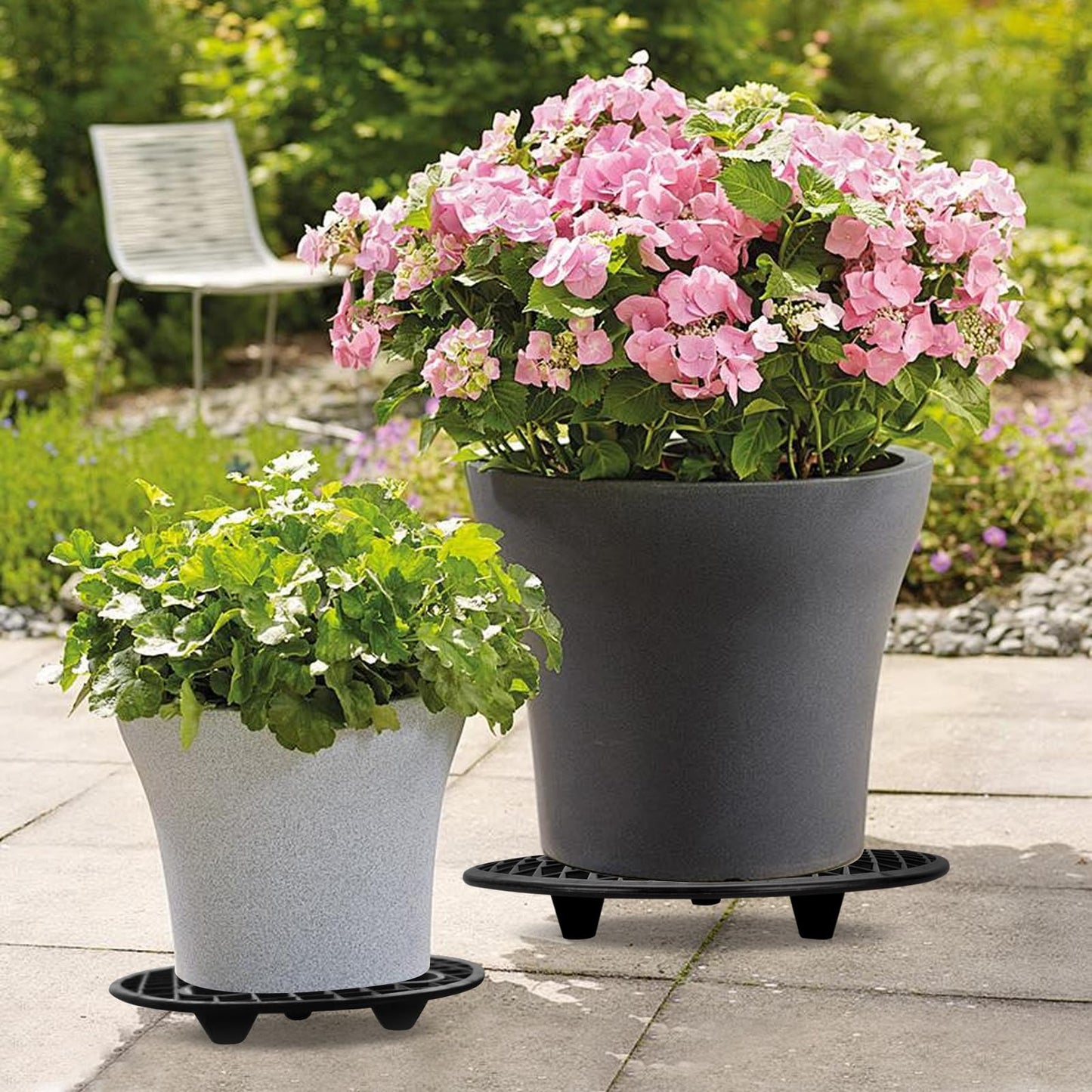 Plant Riser Indoor Outdoor, Plant Level Pot Elevator- 8 inch Plant Riser Holder Plastic Floor Protector Plant Trivet, Heavy Planter Holder for Prevent Rot and Damage on Patio & Deck (8inch X 6Pack)