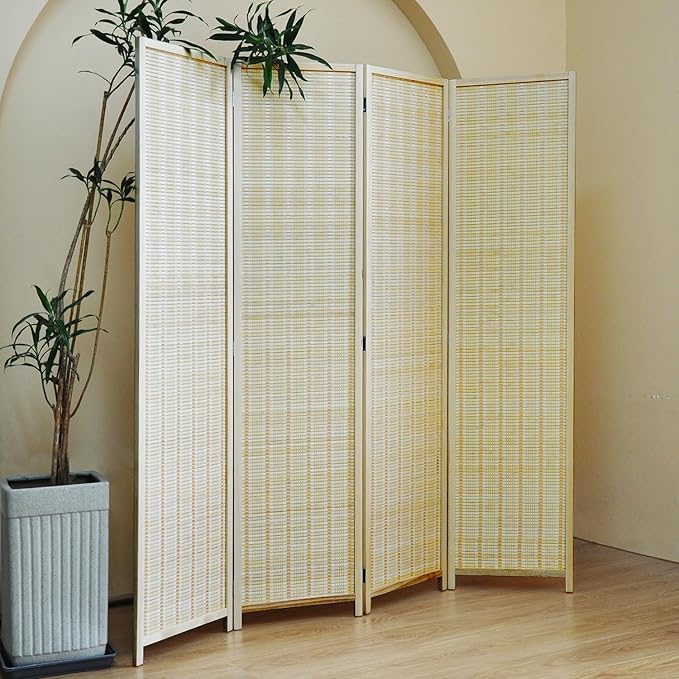 Furnnylane 4 Panel Bamboo Room Divider