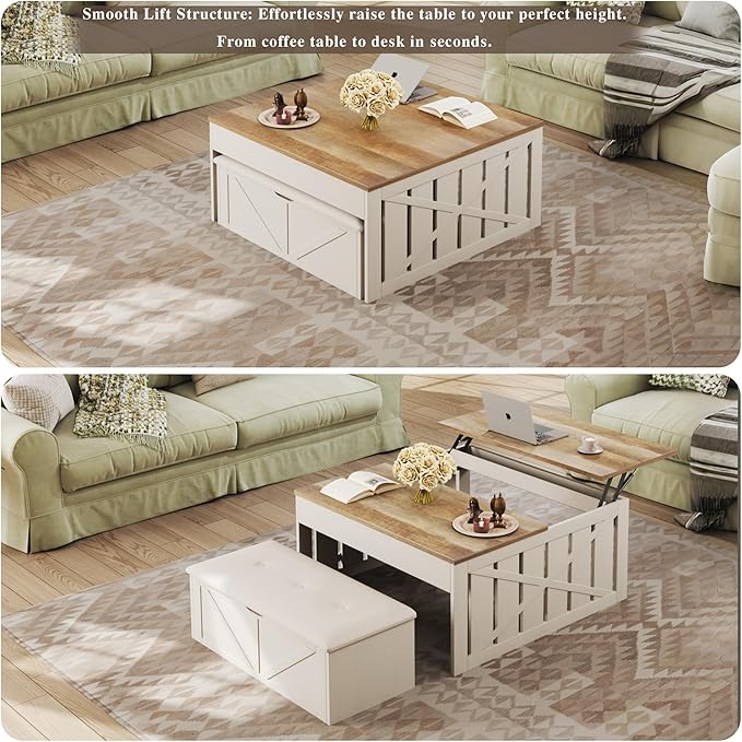 HUAHUU Coffee Table, 31.5 Lift Top Coffee Tables