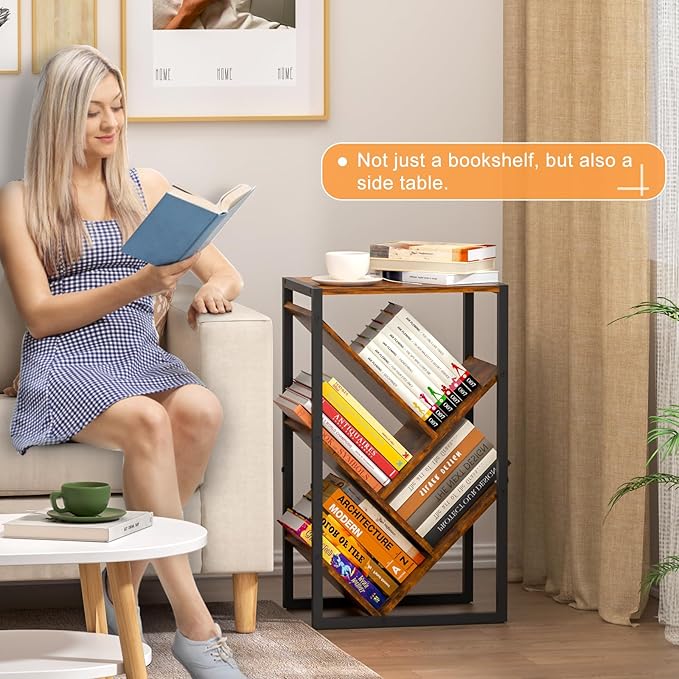 Small Bookcase - 5 Tier Tree Bookshelf