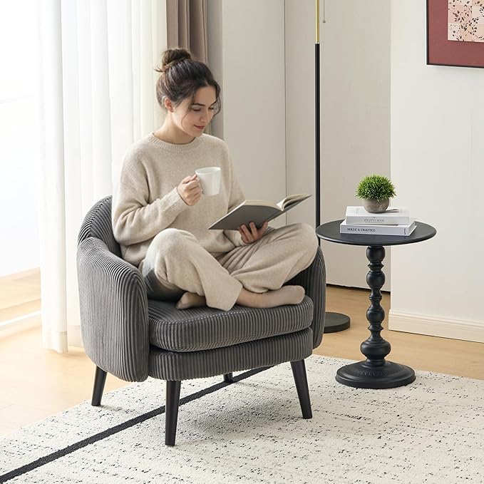 VINGLI 30.3" Wide Modern Barrel Accent Armchair