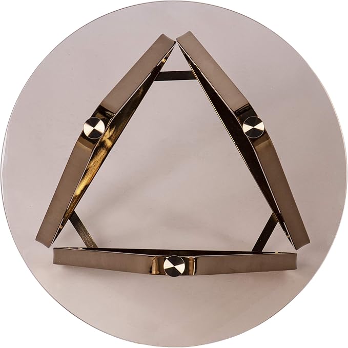 SEI Furniture - Stondon Round End Table - Transitional Design, Champagne Metal