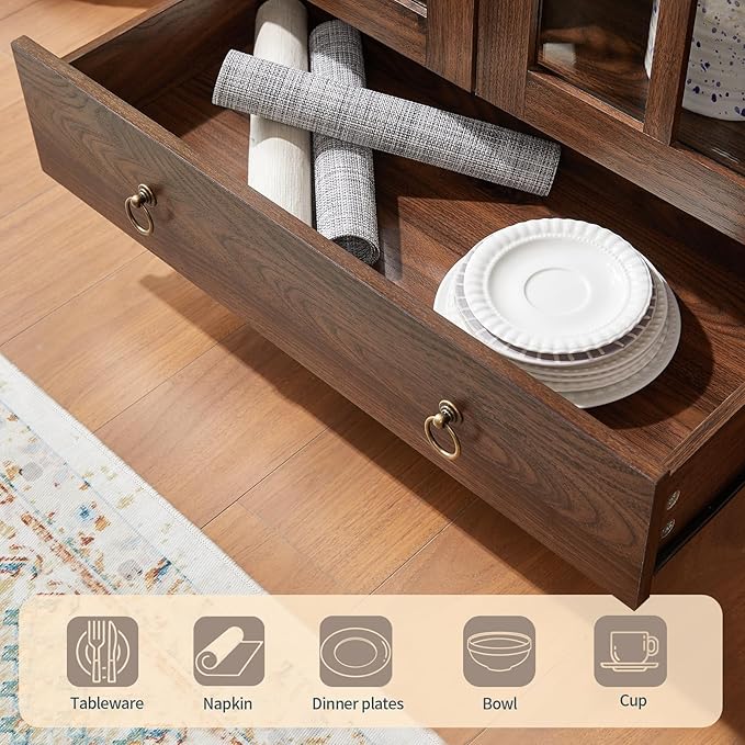 RowyPoey Farmhouse Arched Cabinet