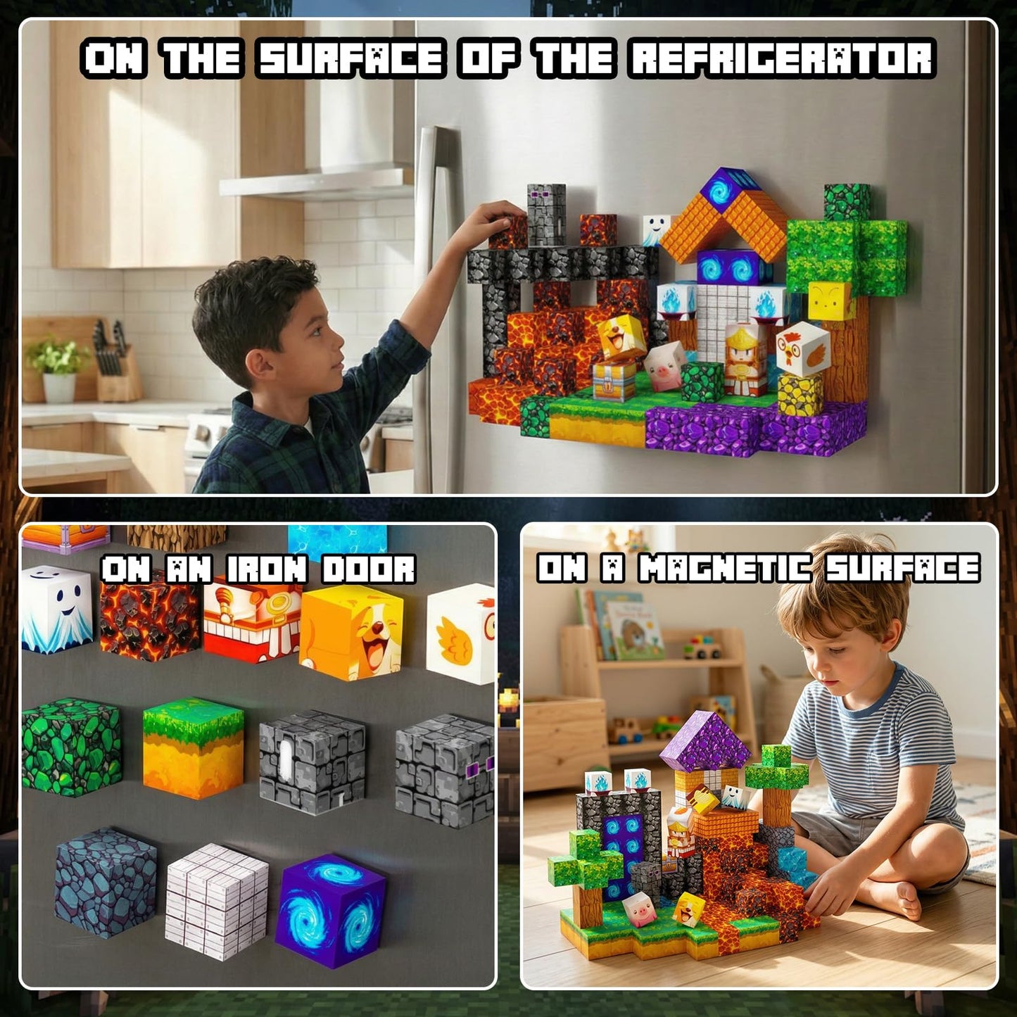 Lukoca Magnetic Building Blocks STEM Toy for Kids 3+ Toddler Educational Construction Gift for Boys & Girls (Inferno Forest Adventure-200pcs)