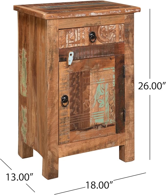 Traditional Carved Wood Side Table, Elegant Addition to Any Room, Made from
