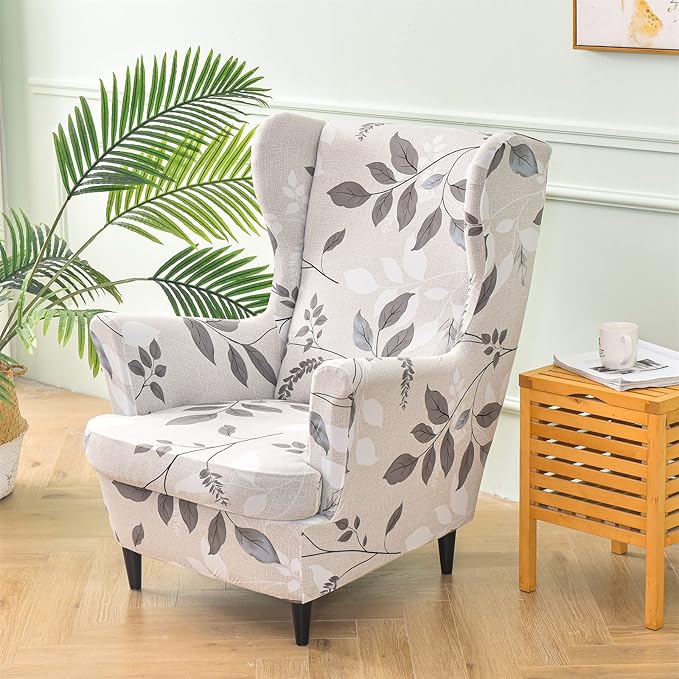 KRFOONN Wingback Chair Covers Slipcovers 2 Piece Stretch Wing Chair Covers