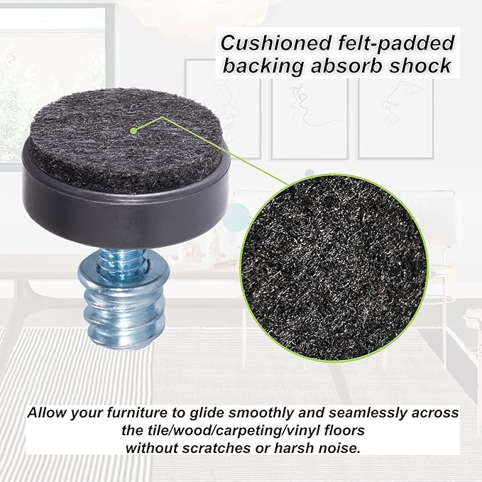 24 Pack M6 Thread Adjustable Furniture Levelers