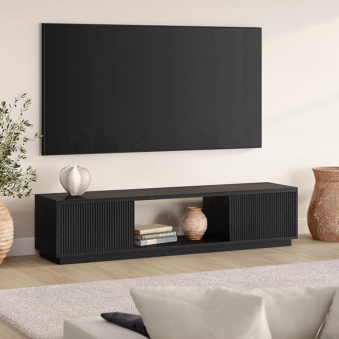 Henn&Hart Fluted TV Stand for TVs up to 78"