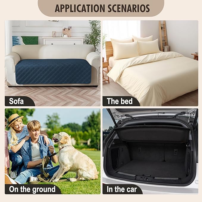 Genina Waterproof Couch Cover, Washable Anti-Slip 51 inch Loveseat Sofa Covers