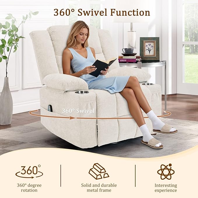 Korser 360° Swivel Rocker Recliner