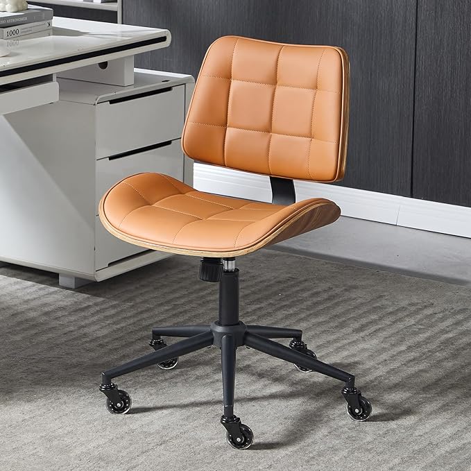 Home Office Desk Chair with Wheels, Adjustable Height Armless Office Chair