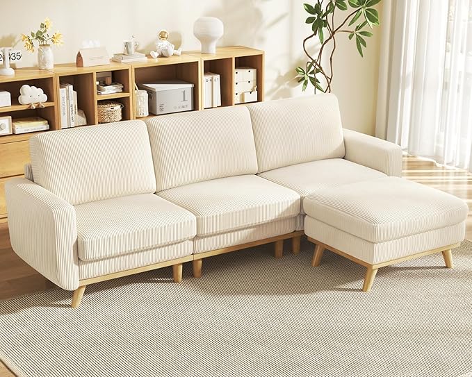 Vesgantti 97" Modular Sectional Sofa Beige, L-Shaped Couch