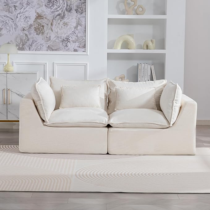 Boneless Loveseat Couch Sectional Cloud Couch Oversized Modular Sectional Sofa