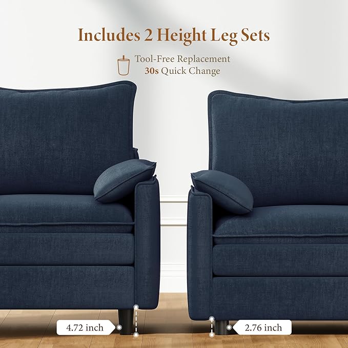 Vesgantti 74" Loveseat Sofa for Living Room, Comfy Cloud Couch Deep Seat