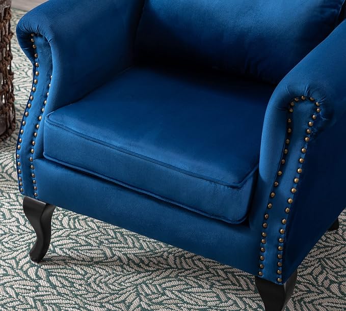 Mid Century Modern Accent Chair Upholstered Armchair Comfy Velvet Fabric Single