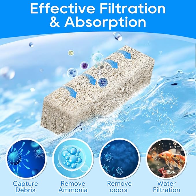 20PCS Ammonia Reducer Filter Pads Compatible with Aqueon Filter 10, Fish Tank Filters Replacement Filter Cartridges for Aqueon Quietflow LED PRO & SmartClean Aquarium Fish Tank Power Filter