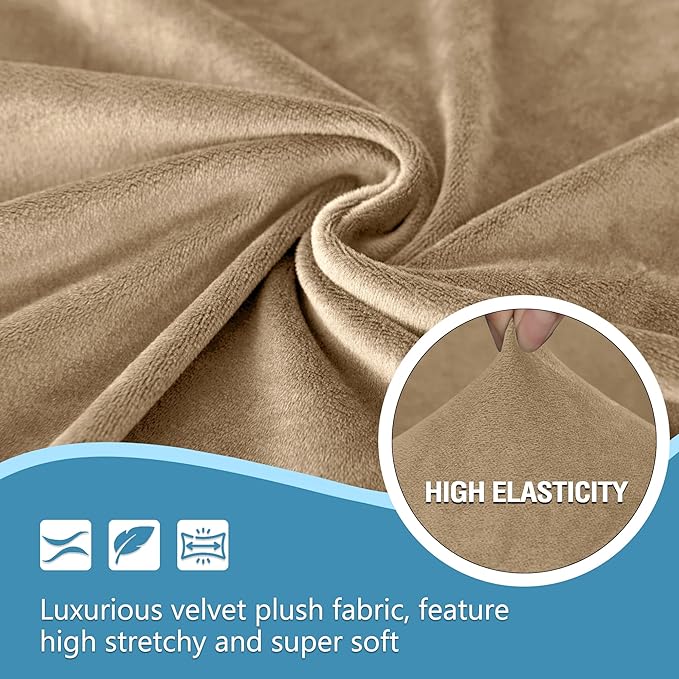 HDCAXKJ Corner Sectional Couch Covers Velvet Stretch L Shape Sofa Cover Soft