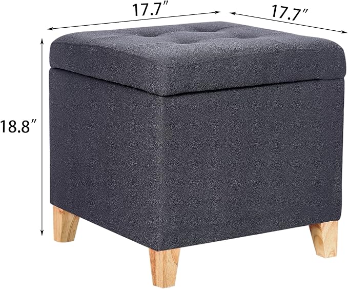 Adeco Storage Ottoman Bench