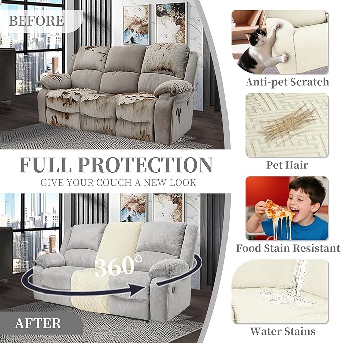 100% Waterproof Sectional Recliner Couch Covers