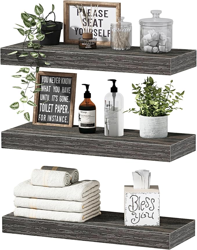 QEEIG Floating Shelves for Wall Bathroom Shelf Bedroom Kitchen Living Room