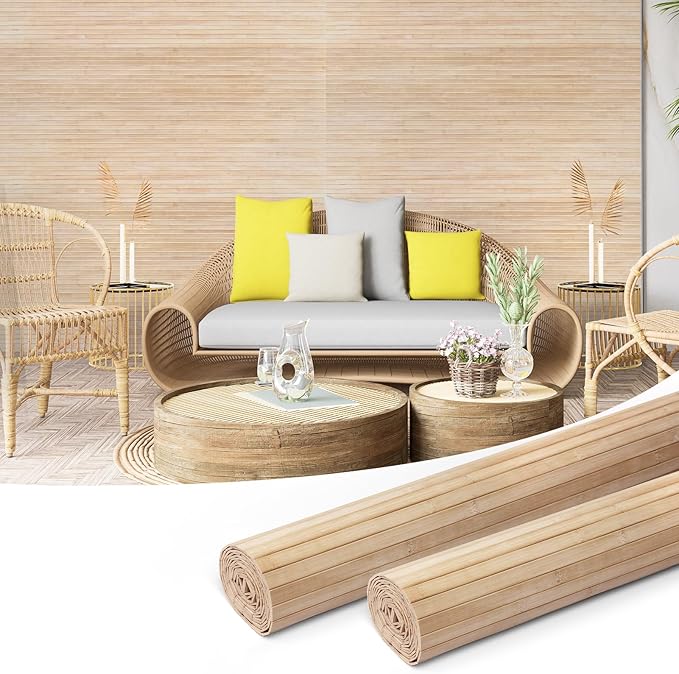 Art3d 48 x 96 Inch Natural Bamboo Wall Panel