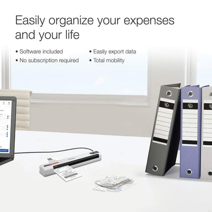 Epson RapidReceipt RR-60 Mobile Color Receipt & Document Scanner with ScanSmart AI PRO Receipt Management & PDF Software for PC & Mac