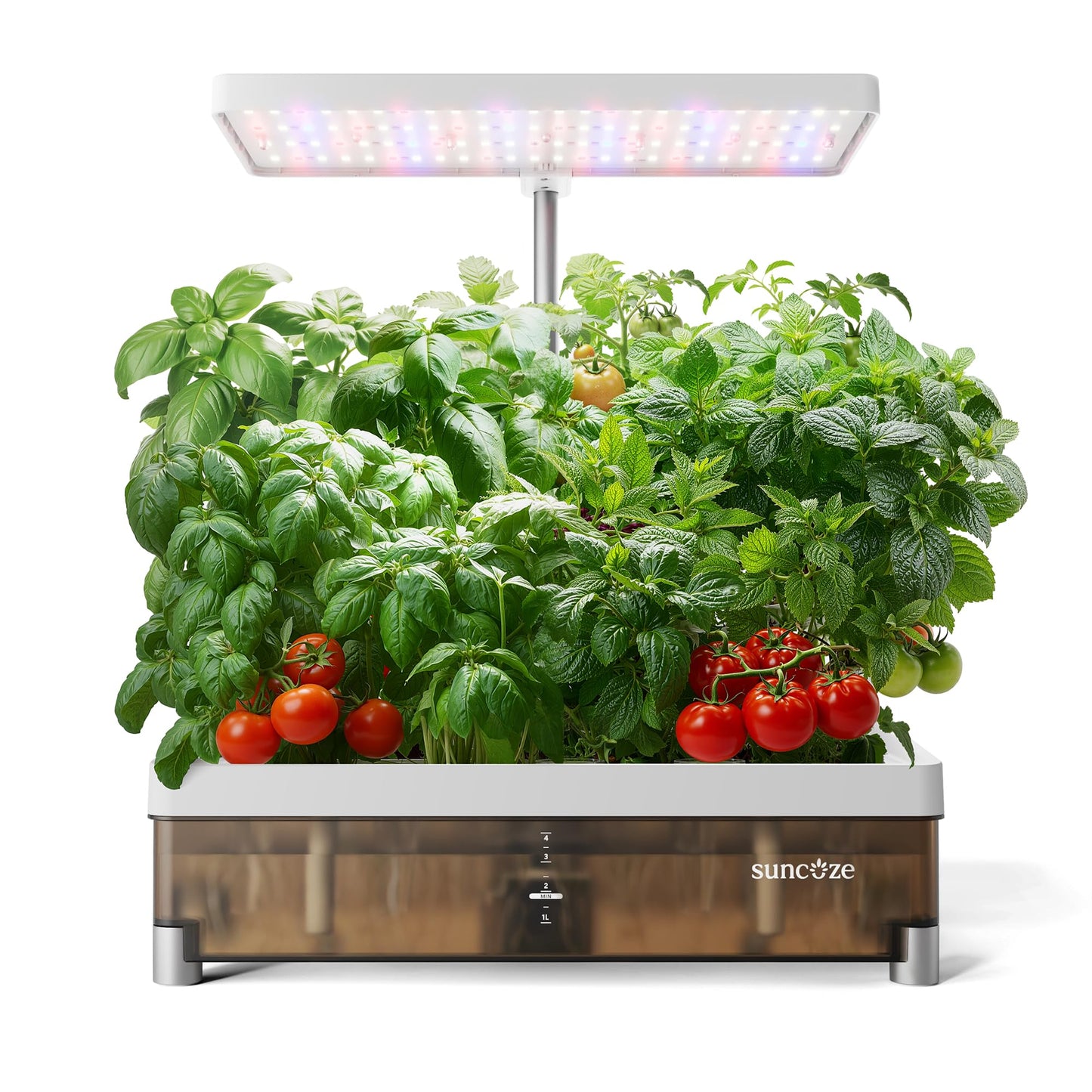 SUNCOZE Hydroponics Growing System Kit 13 Pods, Indoor Garden with Dimmable Grow Light, 4L Visible Water Tank with Adjustable Height to 12.8",Digital Timer & Water/Nutrient Reminder, Gardening Gifts