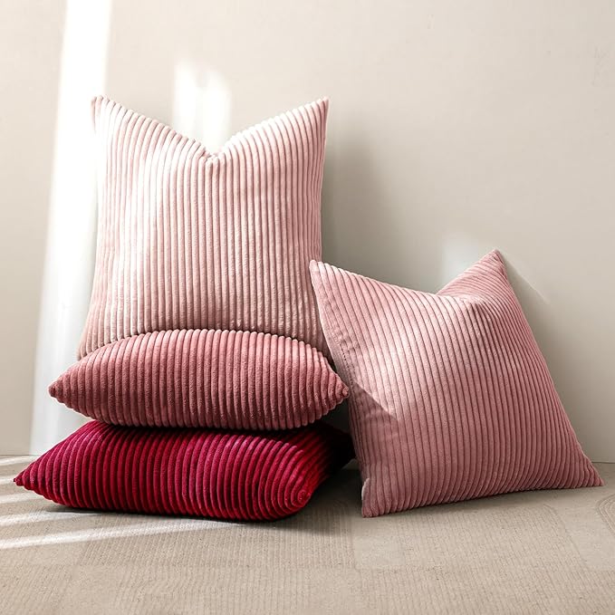 MIULEE Boho Farmhouse Throw Pillow Covers 18x18 Inch Set of 4 Romantic