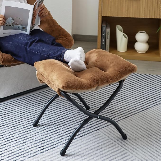 15" Folding Ottoman, Foldable Footrest Stool, Small Foot Stool