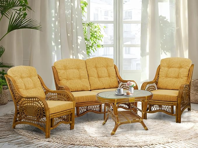 Malibu Lounge Living Accent Armchair Natural Rattan Wicker Handmade Design
