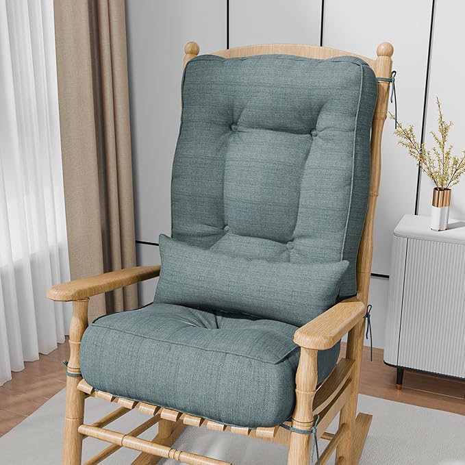 Rocking Chair Cushions with Pillow, Waterproof and Fade-Resistant Thicken