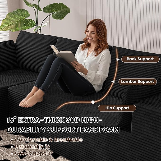 106" Cloud Sectional Boneless Couches