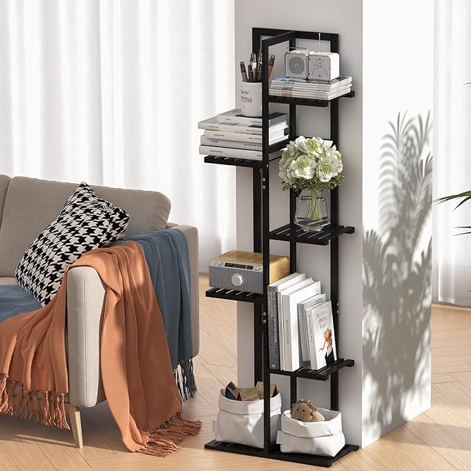 Laiensia Bamboo Plant Stand Rack 6 Tier, Indoor&Outdoor Planter Display Shelves