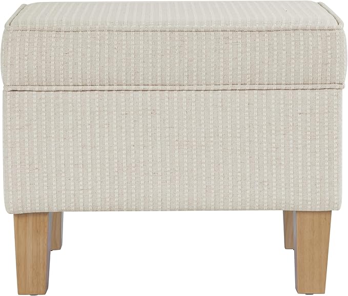HomePop Home Decor | Upholstered Modern Rectangular Storage Ottoman | Hinged