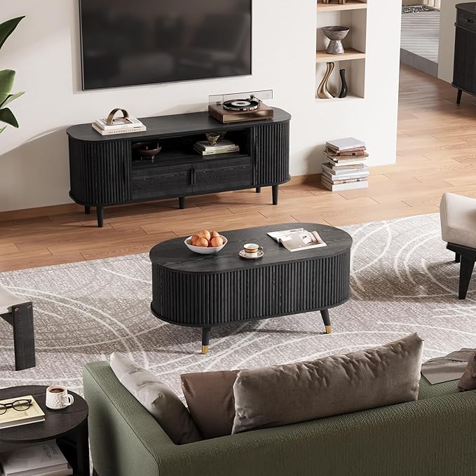 JOINICE 42.5" Oval Lift Top Coffee Table