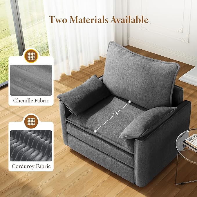 Vesgantti 40" Single Seat Sofa, Comfy Cloud Couch Deep Seat Upholstered Couch